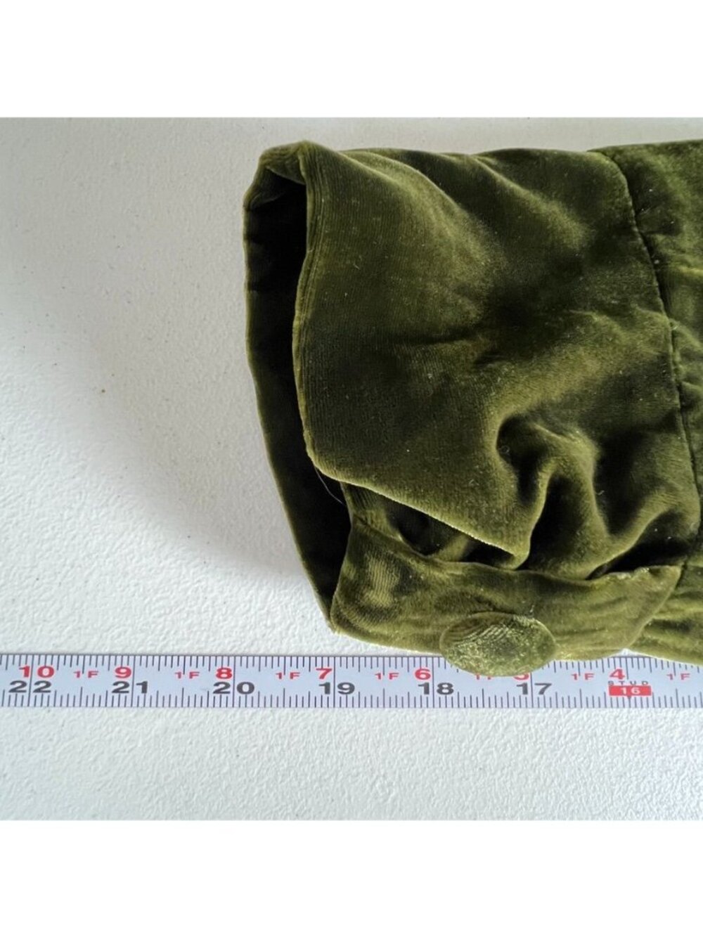 Vintage Y2K Allison Taylor Moss Green Silk Velvet Blazer Jacket Goblincore Sz 8 - Picture 8 of 12